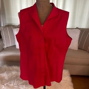 Jones New York red sleeveless blouse